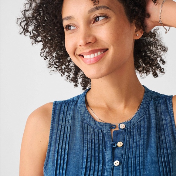 Faherty Isha Dress - Indigo - Picture 2 of 8